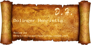 Dolinger Henrietta névjegykártya